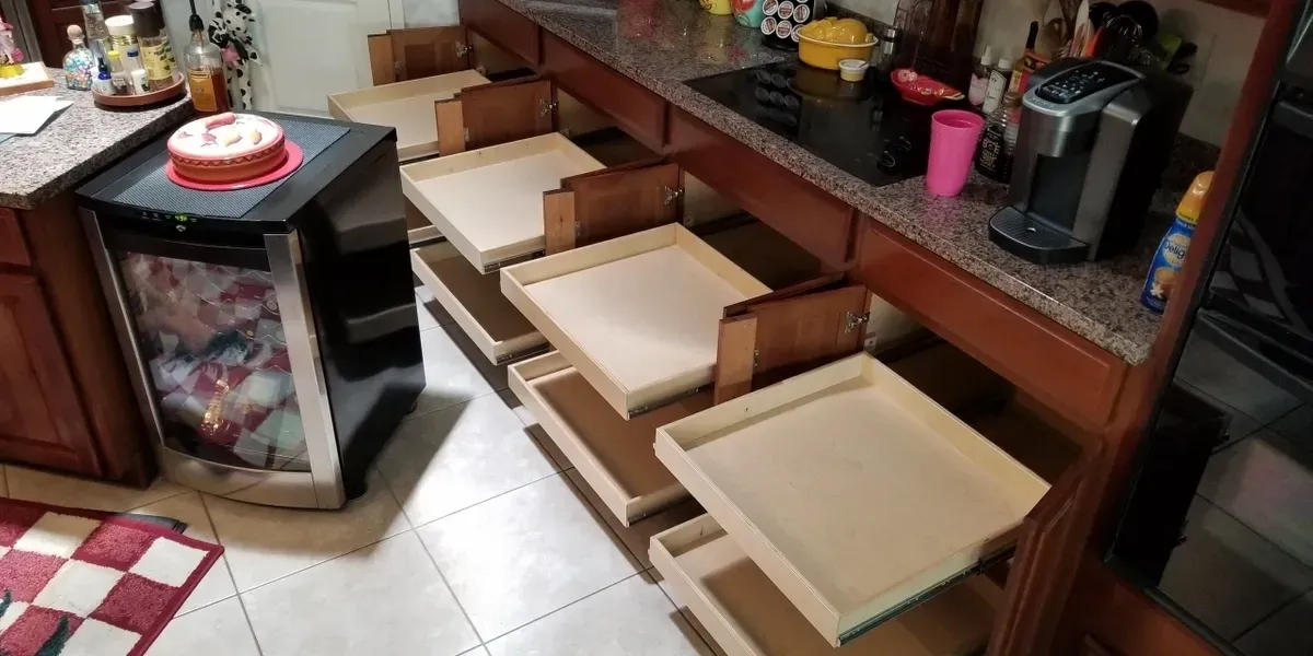 Low Cabinet Sliding Shelves
