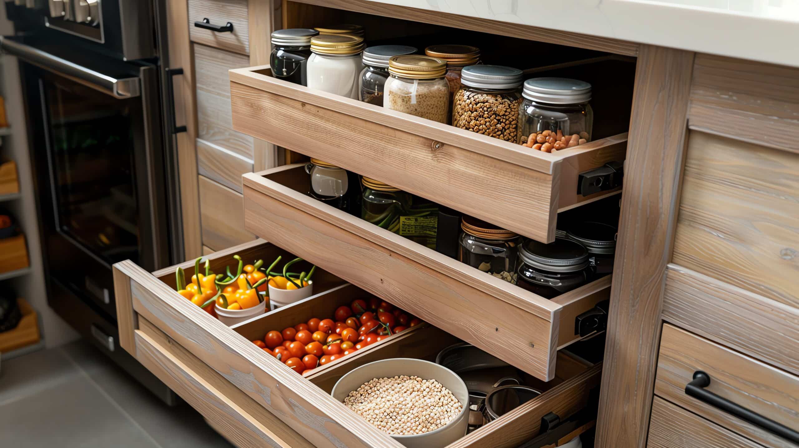 How to Organize Pantry Cabinet With Sliding Shelves