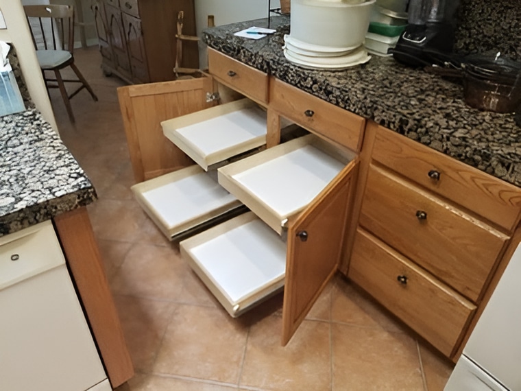 Custom Sliding Shelves for Kitchen